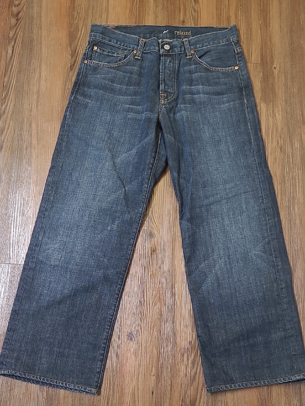 7‎ For All Mankind Relaxed Fit Dark Blue Denim Jeans